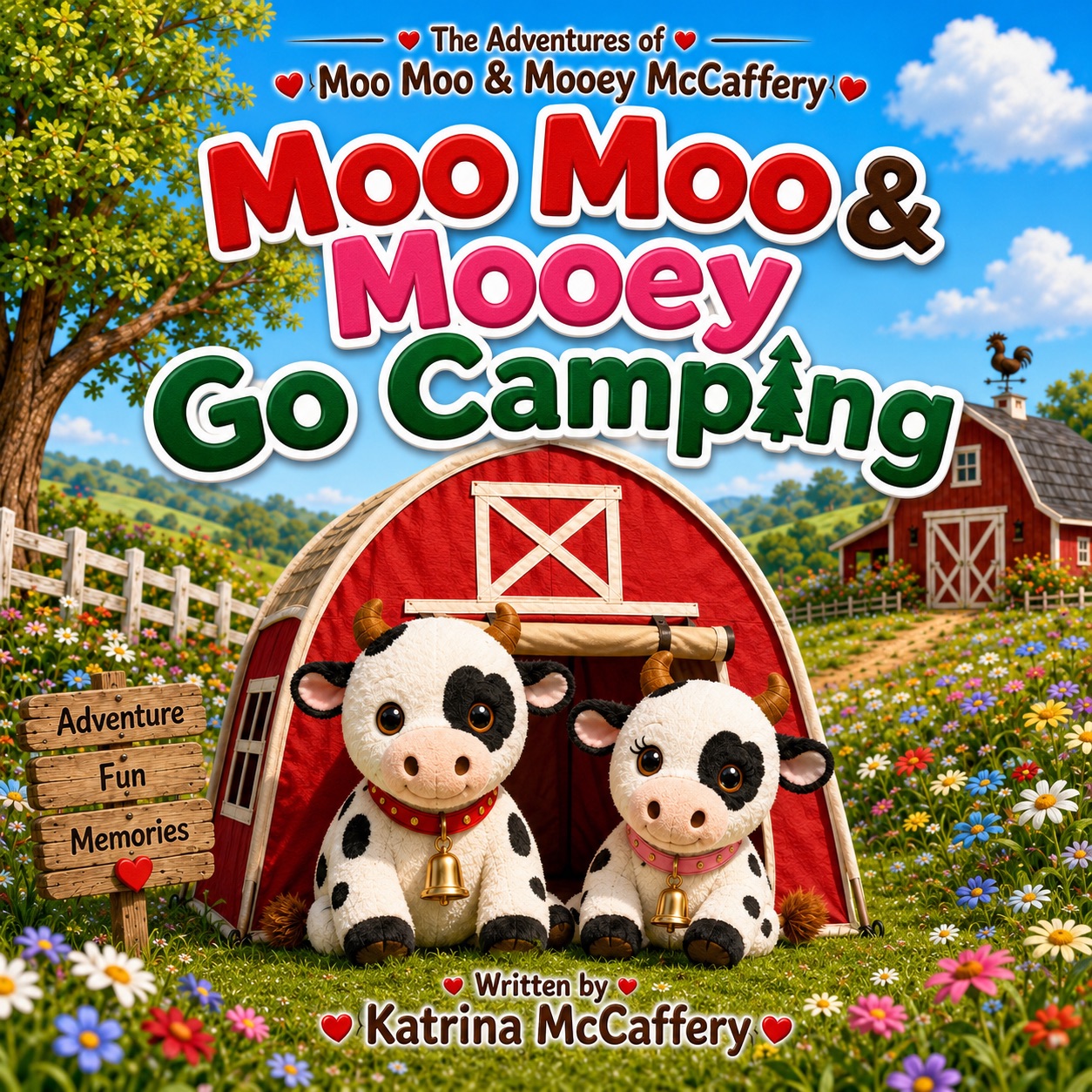 Cover of Moo Moo and Mooey Go Camping by Katrina McCaffery